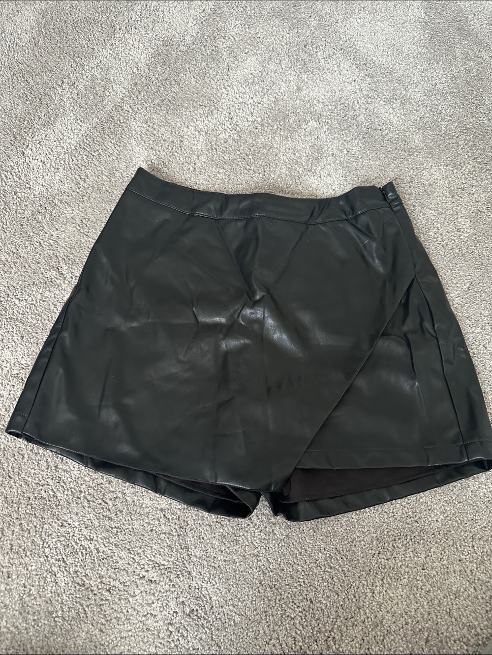 Dance & Marvel Black Faux Leather Skort